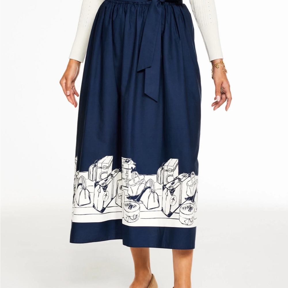 MODERN POPLIN PLEATED SKIRT - BON VOYAGE